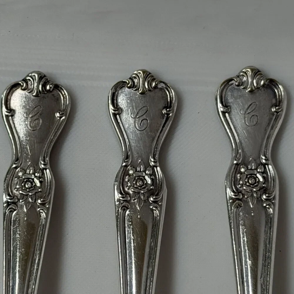 International Signature Iced Tea Spoons Mono ‘C’ Silverplate 1960 Old Company